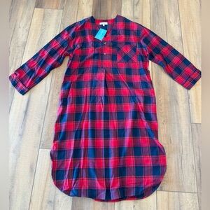 Alexander Del Rossa Women's Red Plaid Pajama Nightgown New without Tag